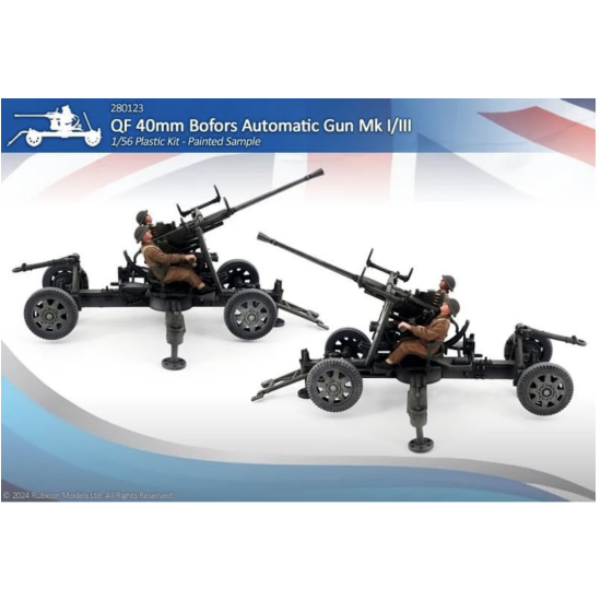 Rubicon Models 280123 British 40mm Bofors Automatic Gun Mk I/III – Armata Przeciwlotnicza WWII